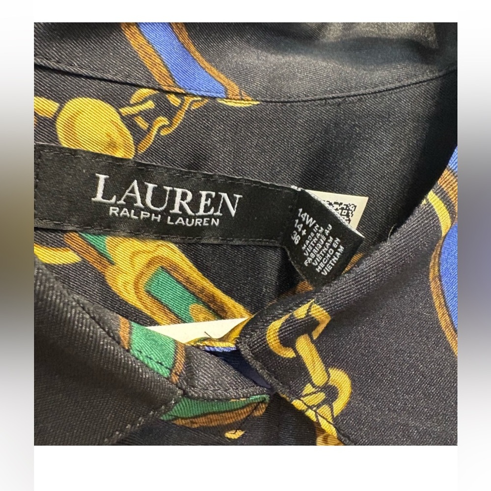 Lauren Ralph Lauren Black Chain Print Midi Dress - Picture 2 of 4